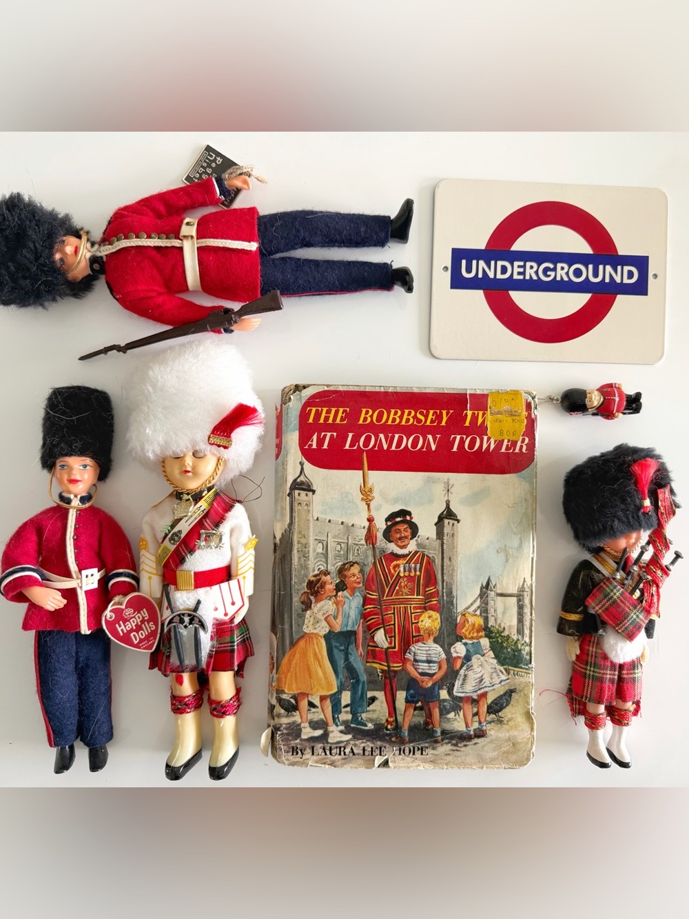 Collection of Great Britain guards and book and sign for the Anglophile